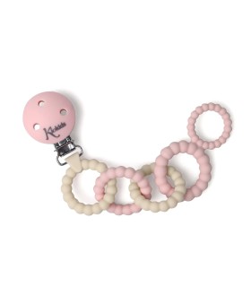 Sujeta-chupetes salvia de silicona anillado