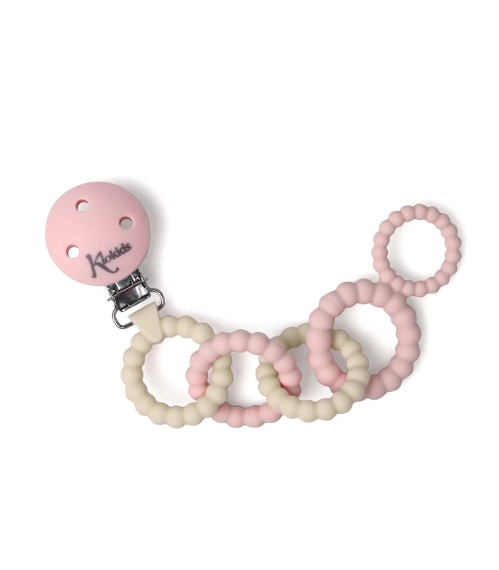 Sujeta-chupetes salvia de silicona anillado