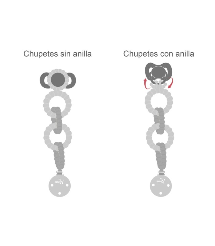 Sujeta-chupetes salvia de silicona anillado
