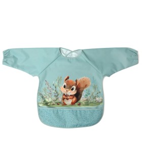 Babero impermeable con mangas ardilla verde
