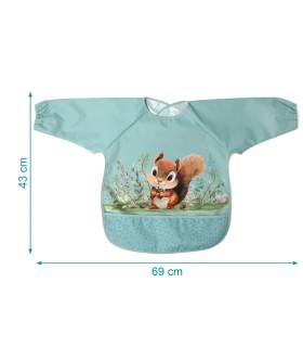 Babero impermeable con mangas ardilla verde