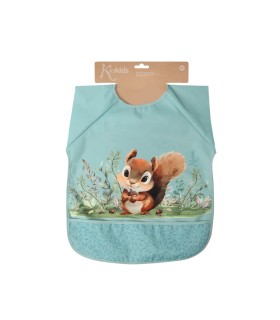 Babero impermeable con mangas ardilla verde