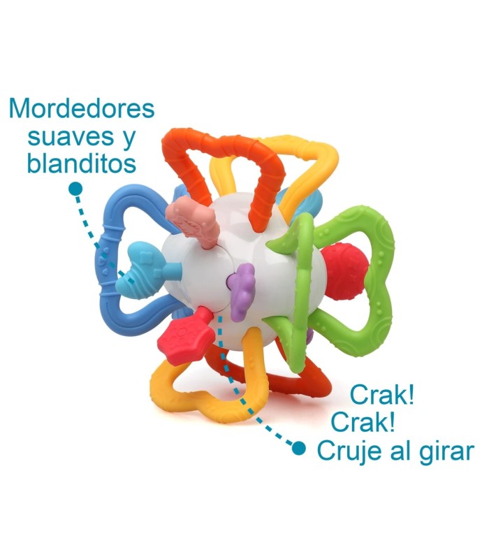 Mordedor sensorial en forma de bola para bebés